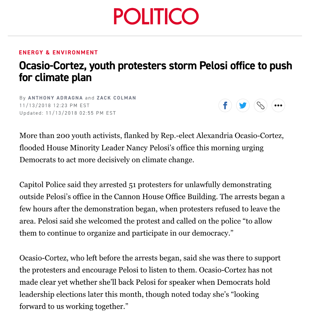 AOC Storms Pelosi Politico